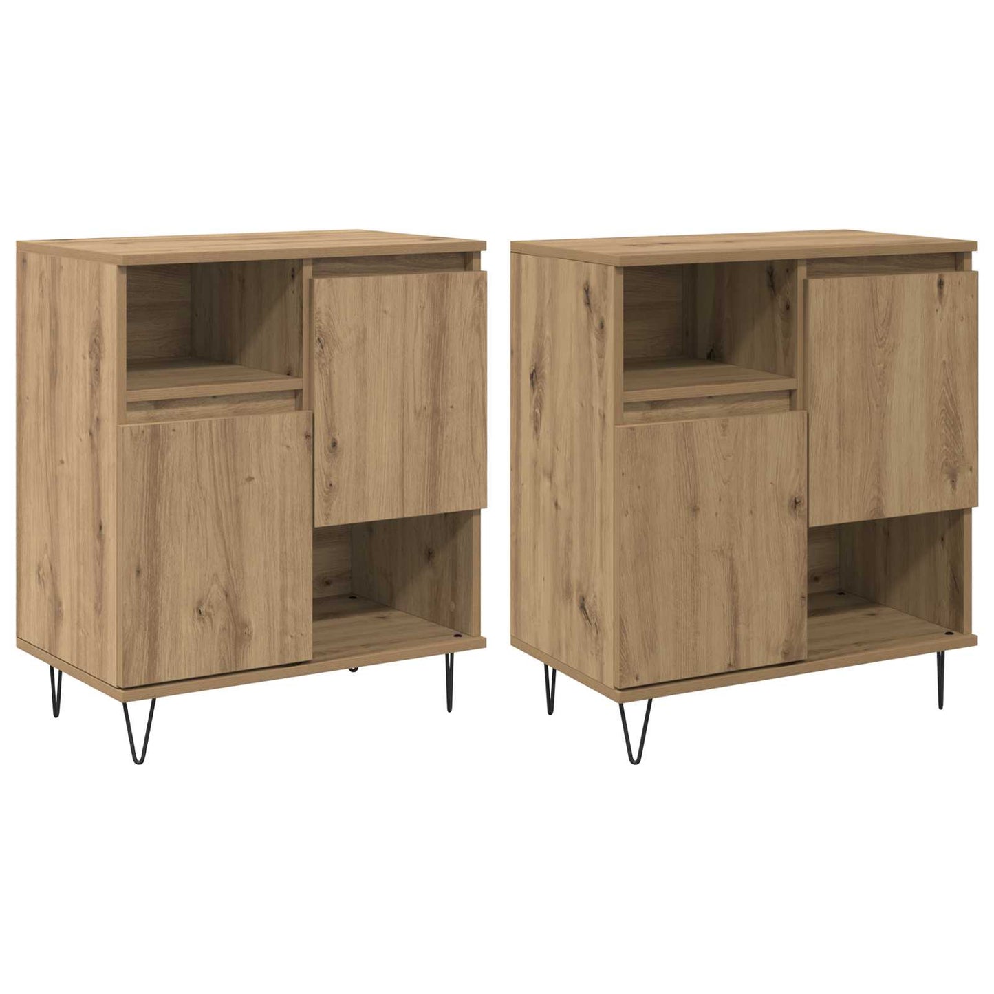 vidaXL Πλαϊνό γραφείο 2 pcs Artisan Oak 60 x 35 x 70 cm