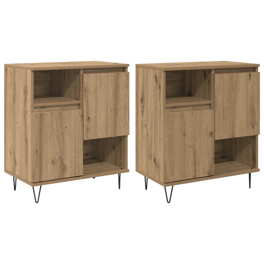 vidaXL Πλαϊνό γραφείο 2 pcs Artisan Oak 60 x 35 x 70 cm