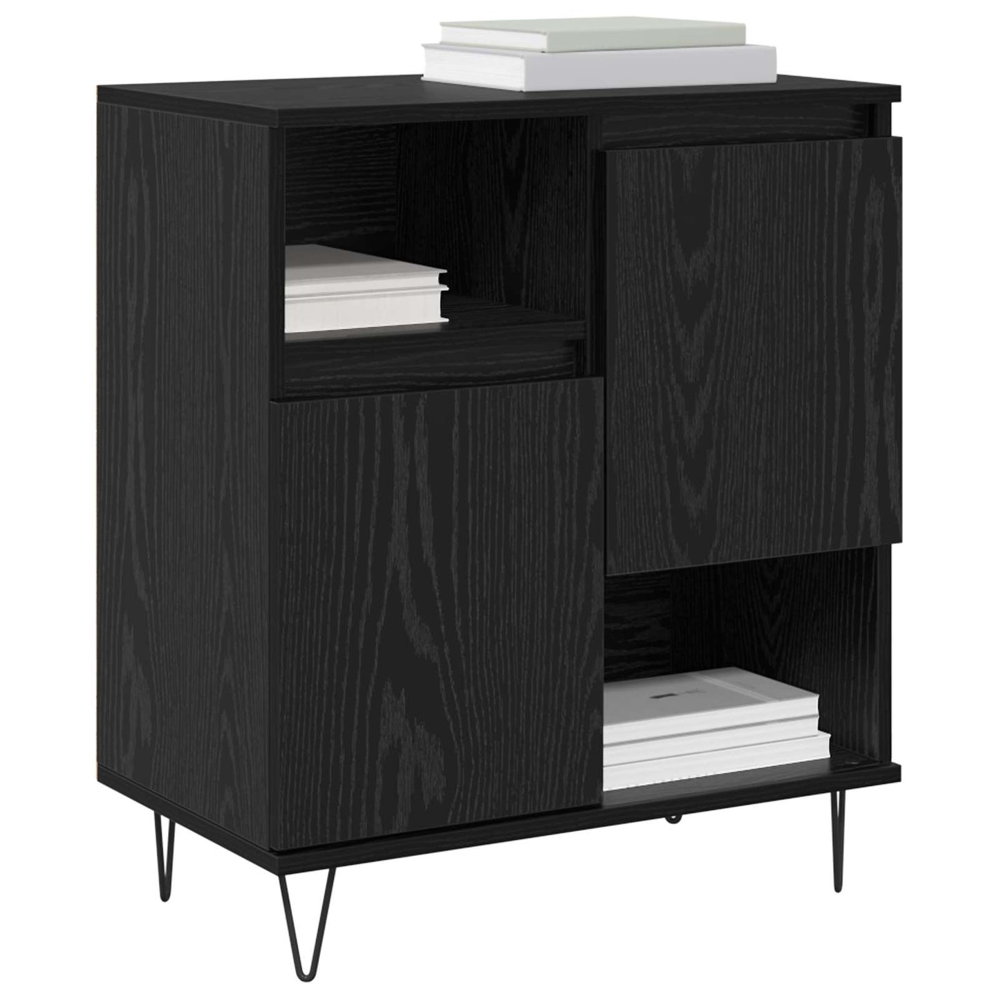 vidaXL Πλαϊνό γραφείο 2 pcs Μαύρη Οξυά 60 x 35 x 70 cm