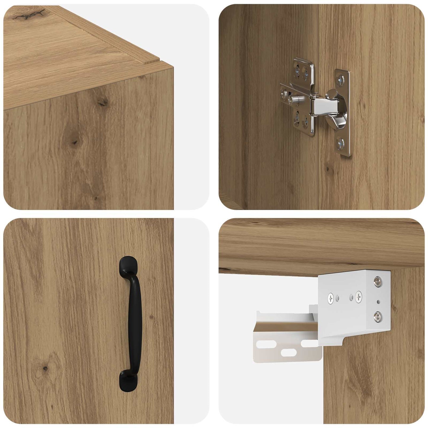 vidaXL Τοίχου Ντουλάπα Επιτοίχιο 2 pcs Artisan Oak 69,5 x 34 x 90 εκ.