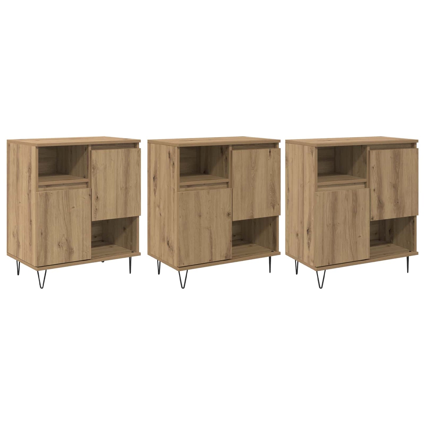 vidaXL Πλαϊνό γραφείο 3 pcs Artisan Oak 60 x 35 x 70 cm