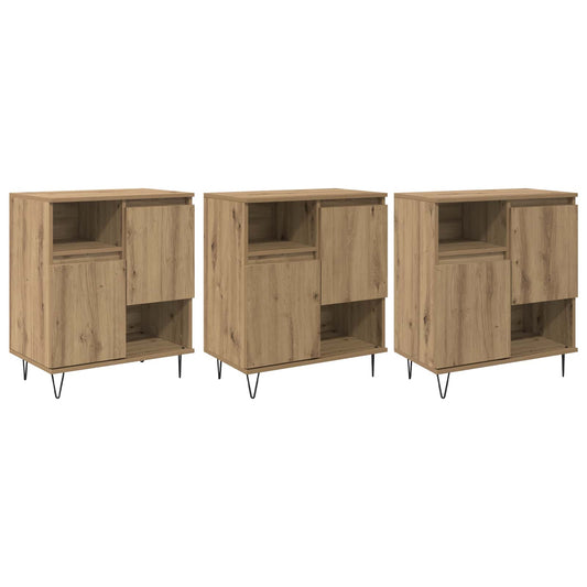 vidaXL Πλαϊνό γραφείο 3 pcs Artisan Oak 60 x 35 x 70 cm