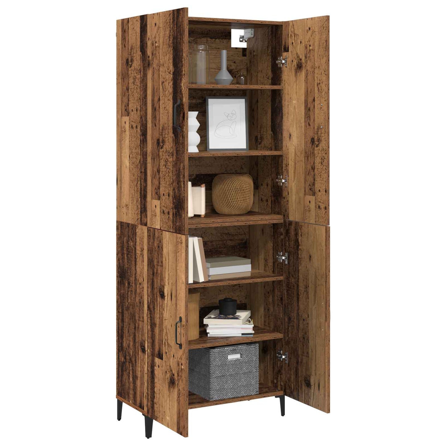 vidaXL Highboard 2 pcs Παλαιό ξύλο Επεξεργασμένο ξύλο