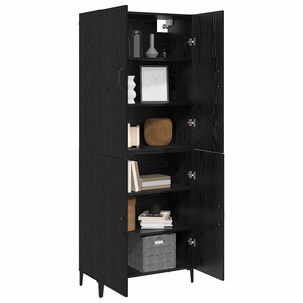 vidaXL Highboard 2 pcs Μαύρη δρυς 69.5 x 34 x 180 εκ.