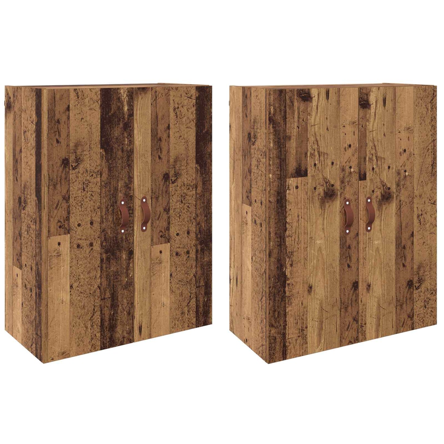 vidaXL Τοίχου Ντουλάπα Επιτοίχιο 2 pcs Παλιό ξύλο 69,5 x 34 x 90 εκ.