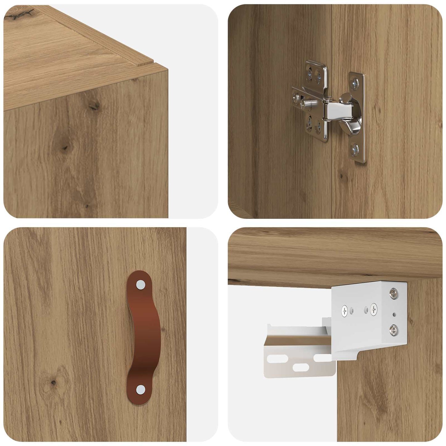 vidaXL Τοίχου Ντουλάπα Επιτοίχιο 2 pcs Artisan Oak 69,5 x 34 x 90 εκ.