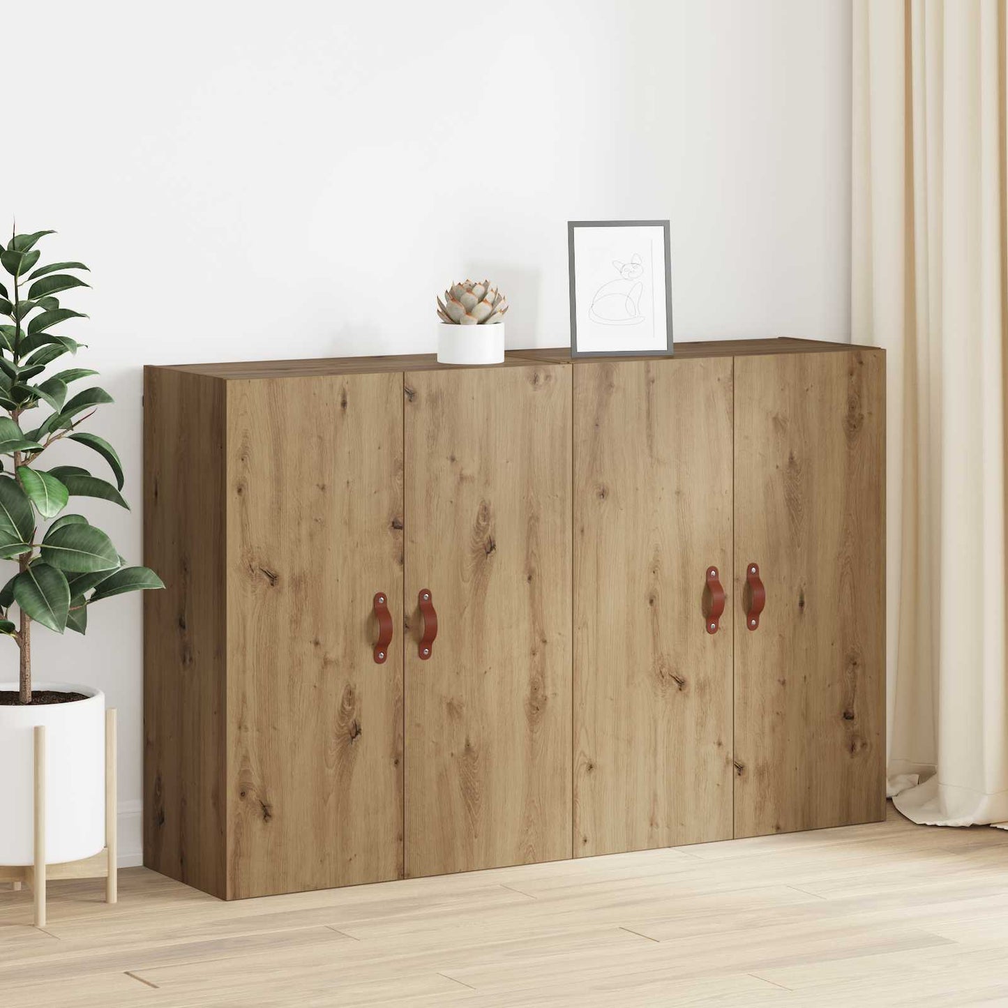 vidaXL Τοίχου Ντουλάπα Επιτοίχιο 2 pcs Artisan Oak 69,5 x 34 x 90 εκ.
