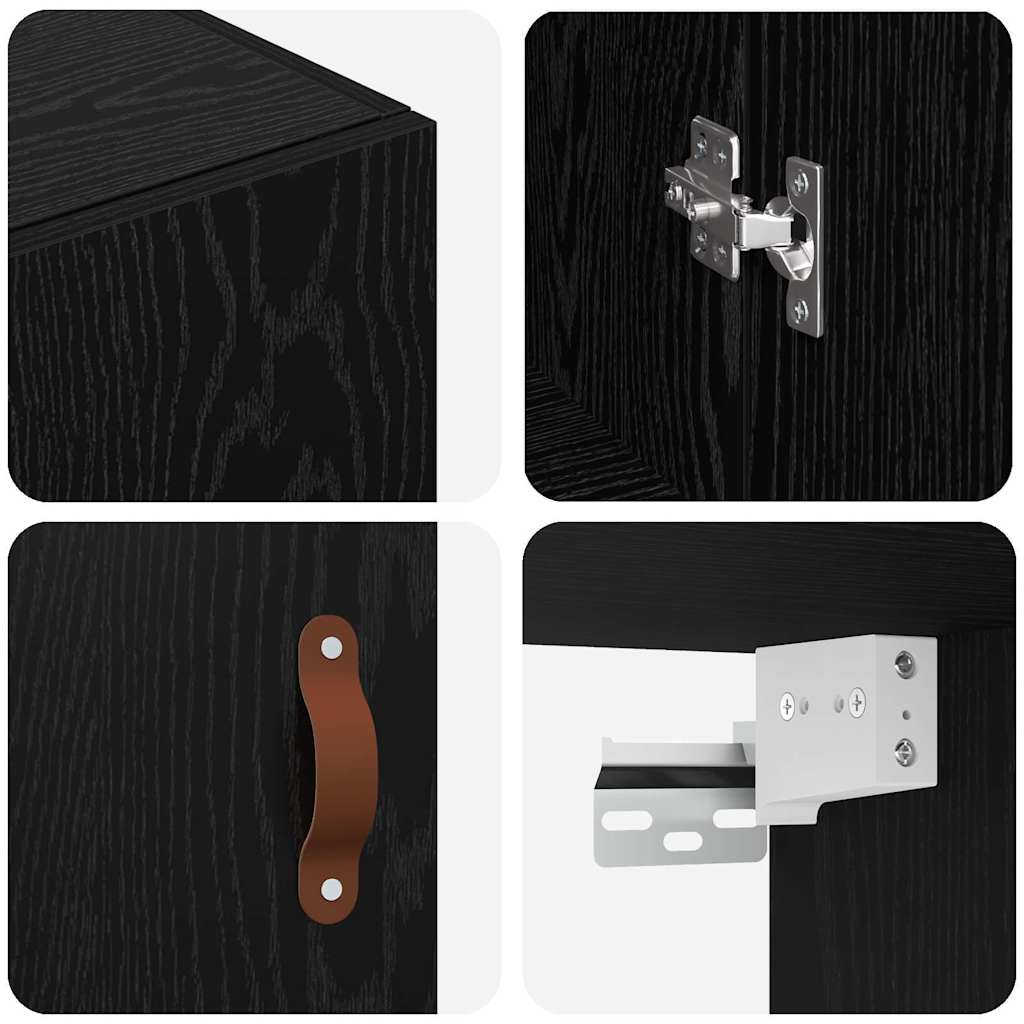 vidaXL Ντουλάπια Τοίχου 2 pcs Μαύρη δρυς 69.5 x 34 x 90 εκ.