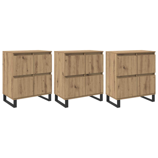 vidaXL Πλαϊνό γραφείο 3 pcs Artisan Oak 60 x 35 x 70 cm