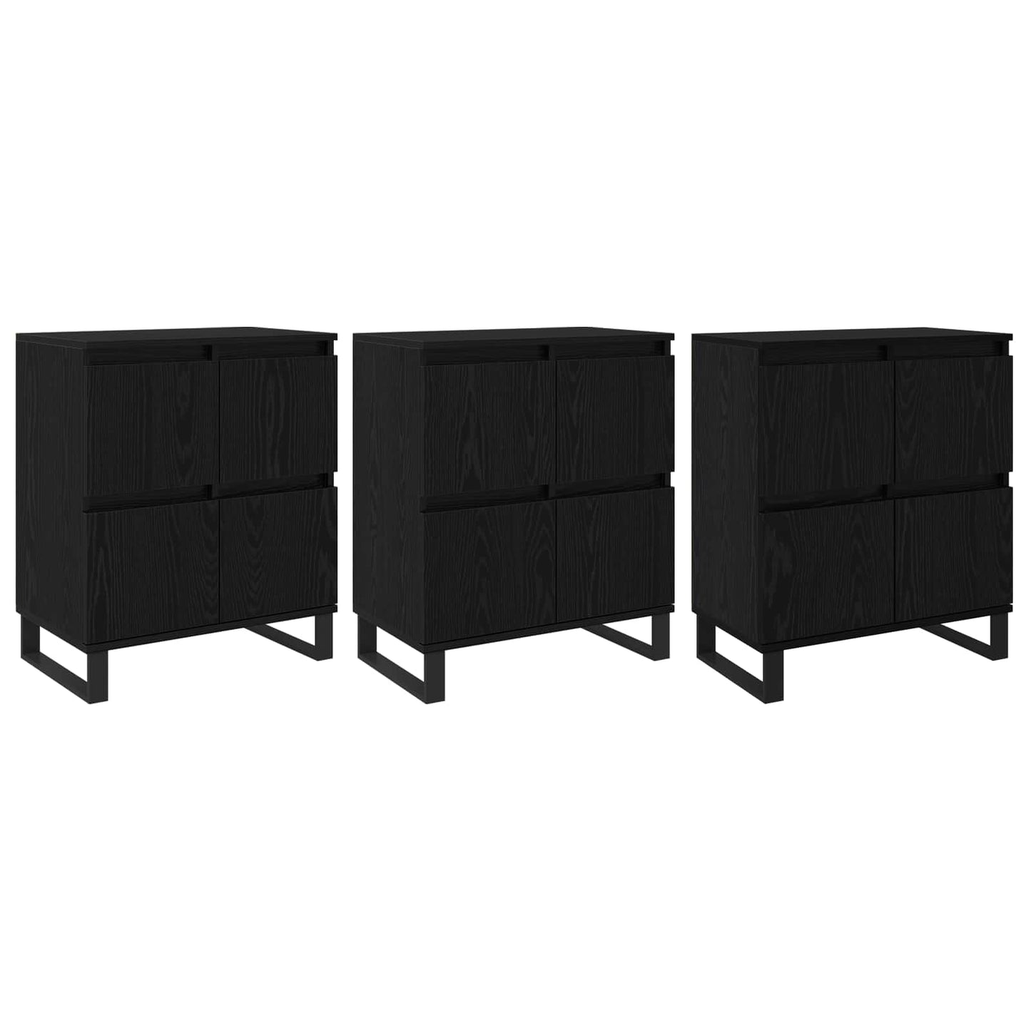 vidaXL Πλαϊνό γραφείο 3 pcs Μαύρη Οξυά 60 x 35 x 70 cm