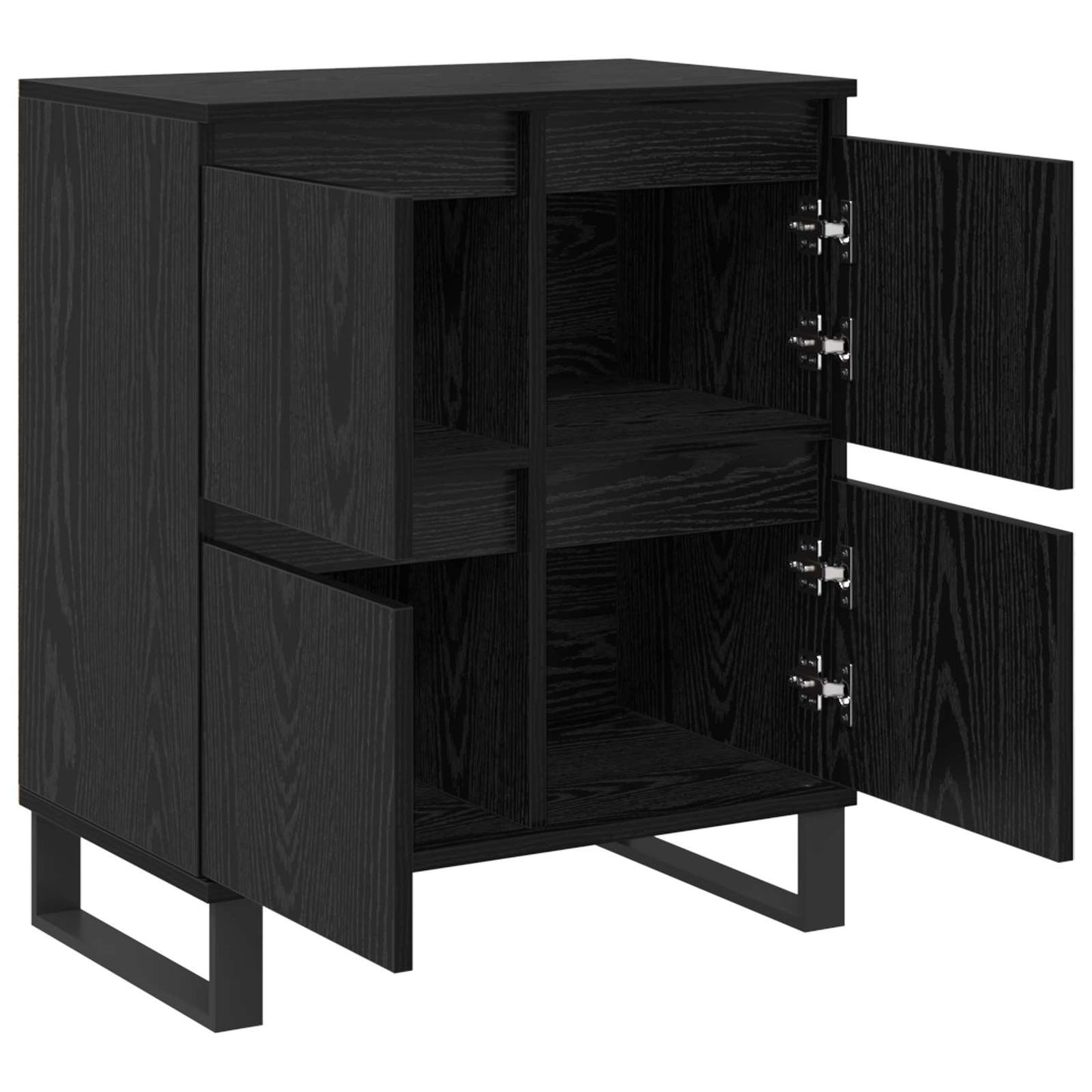 vidaXL Πλαϊνό γραφείο 3 pcs Μαύρη Οξυά 60 x 35 x 70 cm