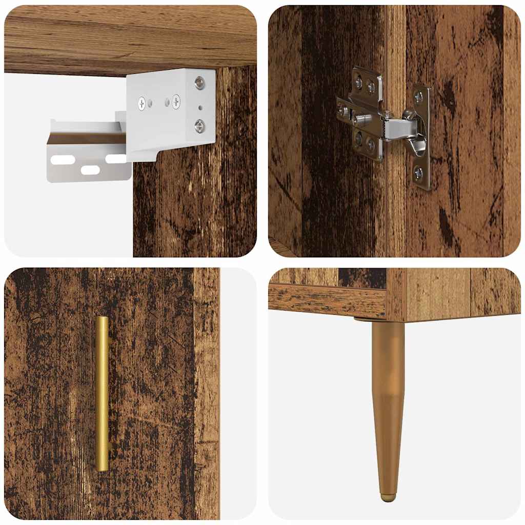 vidaXL Highboard Παλαιό ξύλο 69.5 x 34 x 180 εκ. Επεξεργασμένο ξύλο