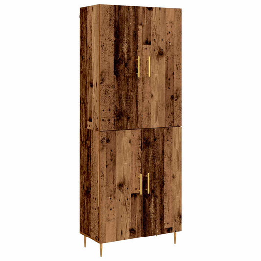 vidaXL Highboard Παλαιό ξύλο 69,5 x 34 x 180 εκ. Επεξεργασμένο ξύλο