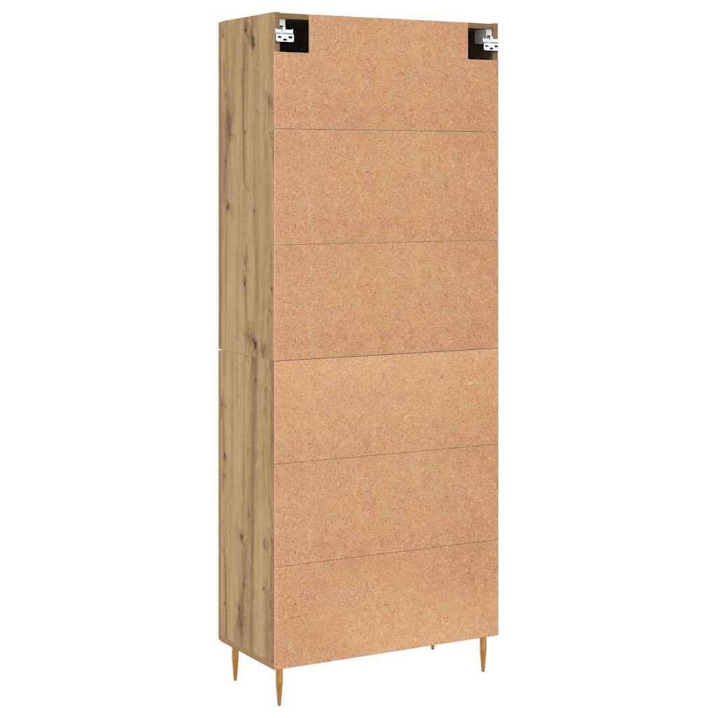 vidaXL Highboard artisan δρυς 69.5 x 34 x 180 εκ. Επεξεργασμένο ξύλο