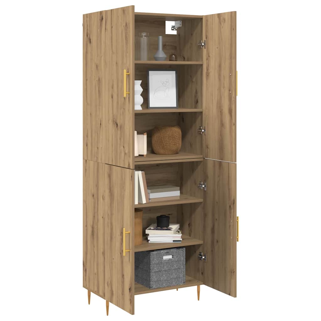 vidaXL Highboard artisan δρυς 69.5 x 34 x 180 εκ. Επεξεργασμένο ξύλο