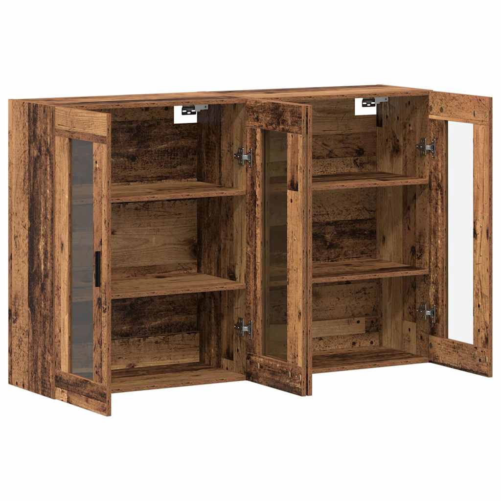 vidaXL Ντουλάπια Τοίχου 2 pcs Παλαιό ξύλο 69,5 x 34 x 90 εκ.