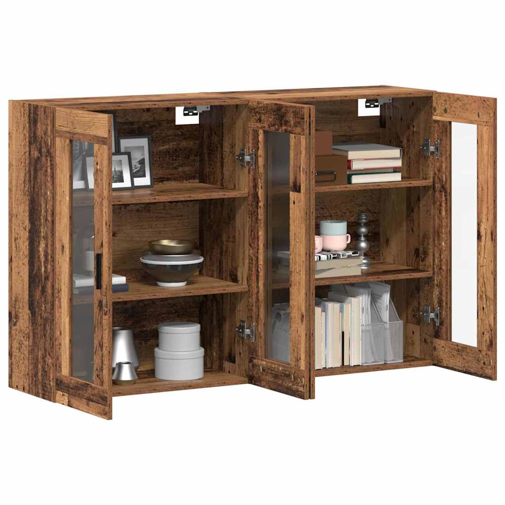 vidaXL Ντουλάπια Τοίχου 2 pcs Παλαιό ξύλο 69,5 x 34 x 90 εκ.