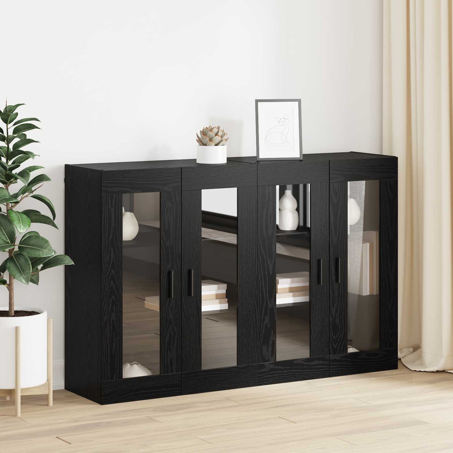 vidaXL Ντουλάπια Τοίχου 2 pcs Μαύρη δρυς 69,5 x 34 x 90 εκ.