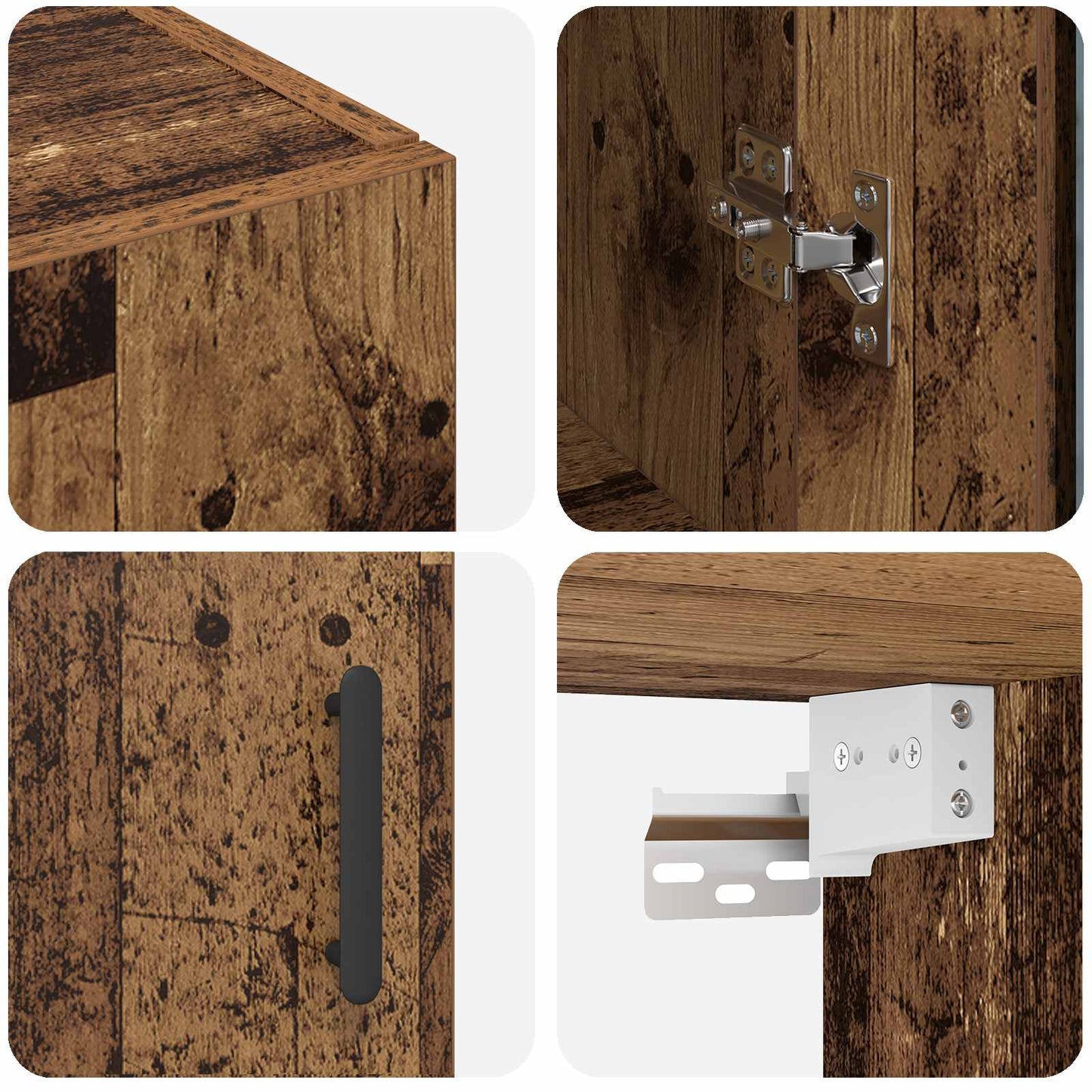 vidaXL Ντουλάπια Τοίχου 2 pcs Παλαιό ξύλο 69,5 x 34 x 90 εκ.