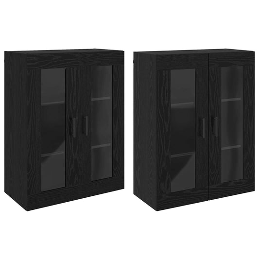 vidaXL Ντουλάπια Τοίχου 2 pcs Μαύρη δρυς 69,5 x 34 x 90 εκ.