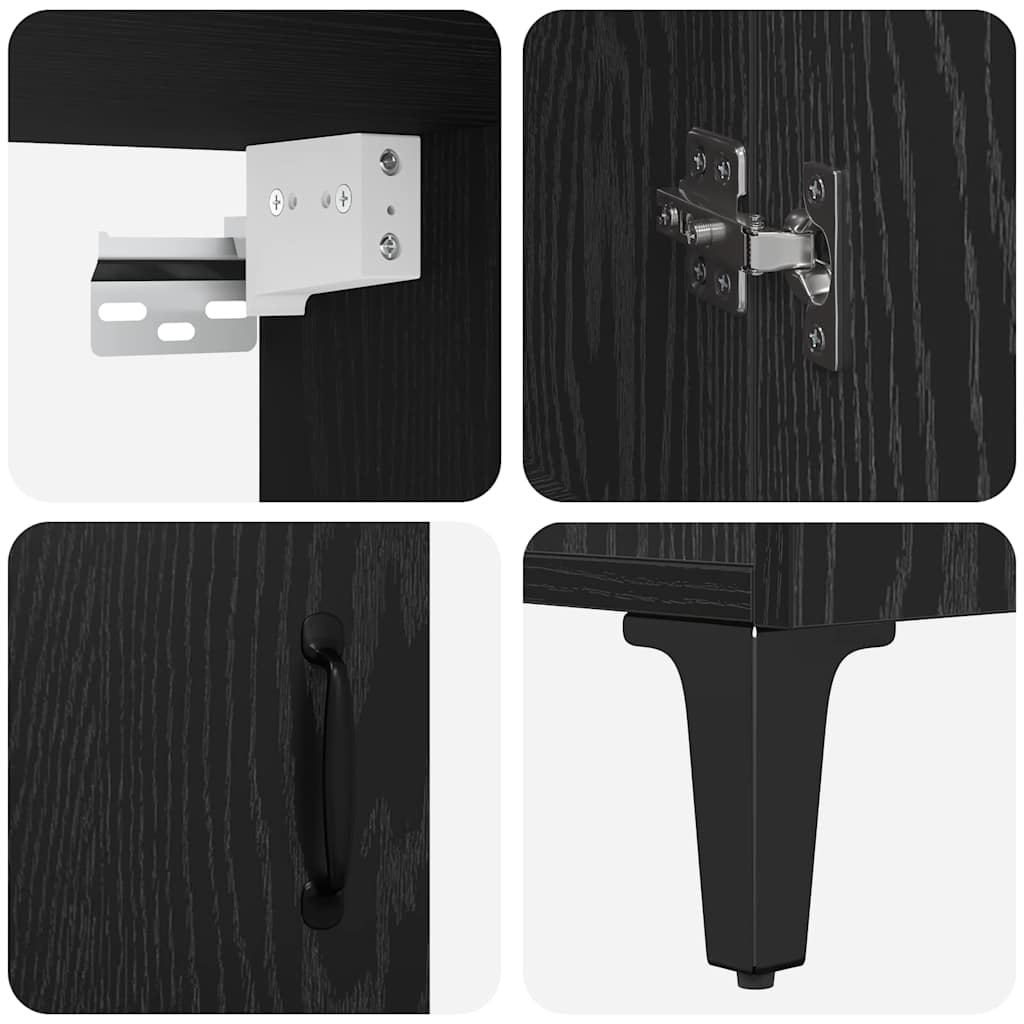 vidaXL Highboard 2 pcs Μαύρη δρυς 69.5 x 34 x 180 εκ.