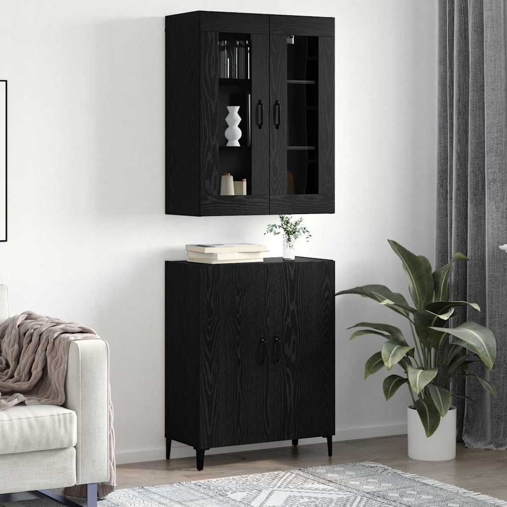 vidaXL Highboard 2 pcs Μαύρη δρυς 69.5 x 34 x 180 εκ.