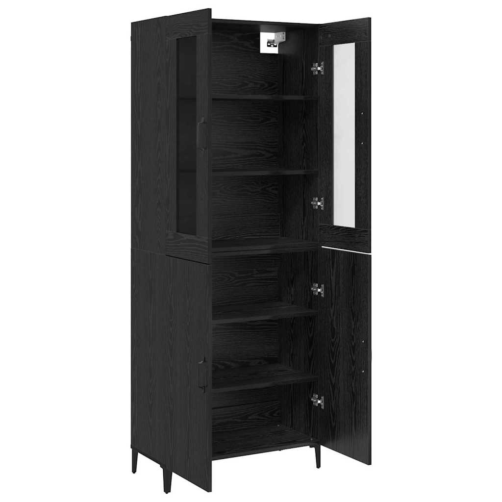 vidaXL Highboard 2 pcs Μαύρη δρυς 69.5 x 34 x 180 εκ.