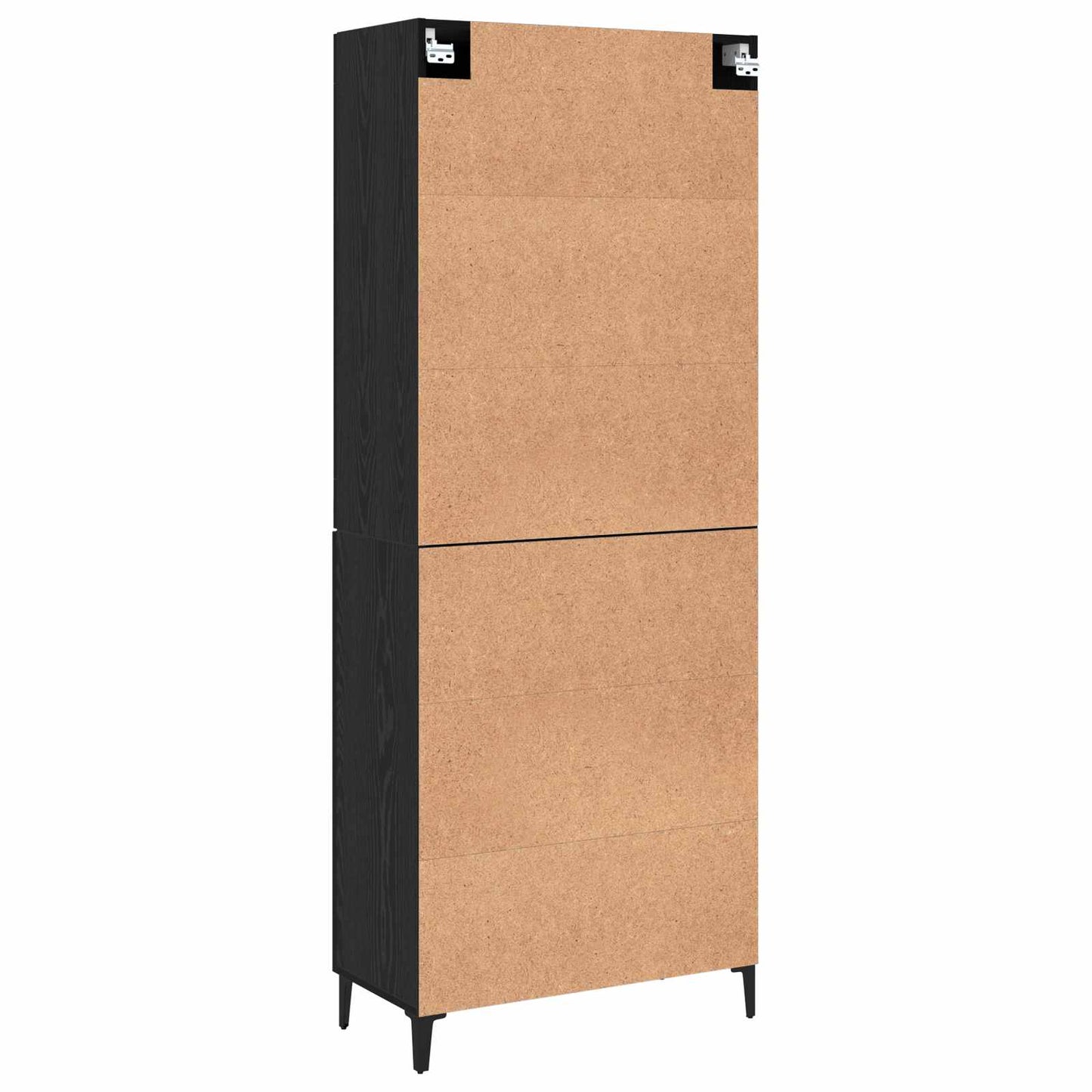 vidaXL Highboard 2 pcs Μαύρη Οξυά Επεξεργασμένο ξύλο