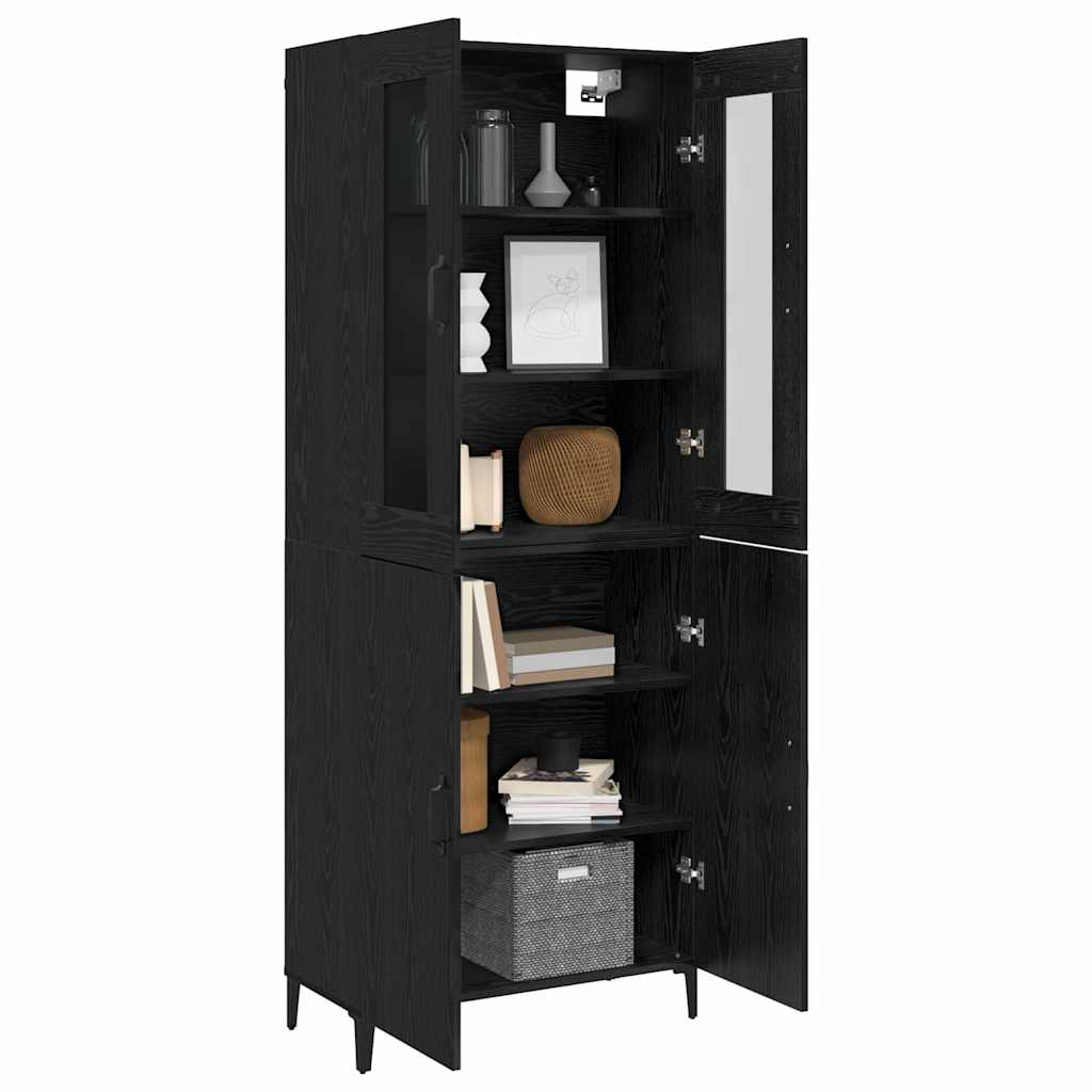 vidaXL Highboard 2 pcs Μαύρη δρυς 69.5 x 34 x 180 εκ.
