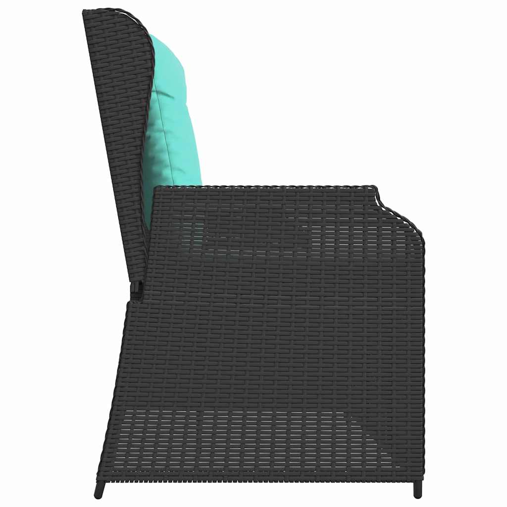 vidaXL Παγκάκι κήπου Μαύρο συνθετικό ρατάν