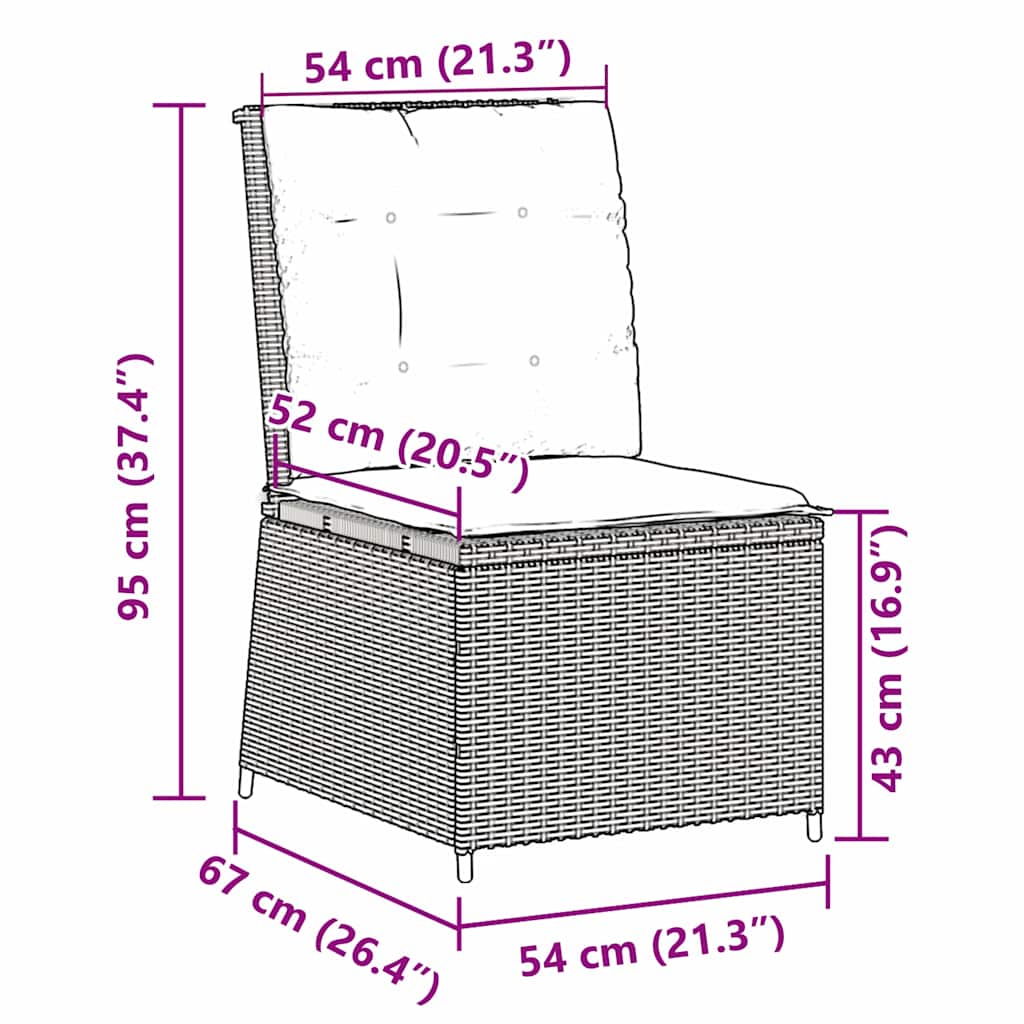 vidaXL Καναπές Κήπου με μαξιλάρι Μαύρο Πολυ ράταν