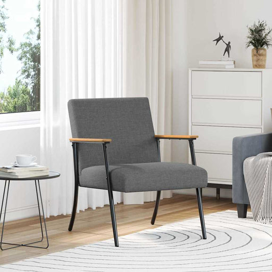 vidaXL Πολυθρόνα Σκούρο Γκρι 59 x 75 x 78 εκ ύφασμα