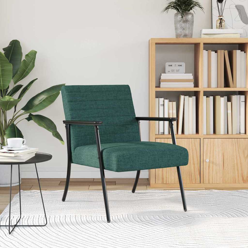 vidaXL Πολυθρόνα Σκούρο Πράσινο 59 x 75 x 78 εκ ύφασμα