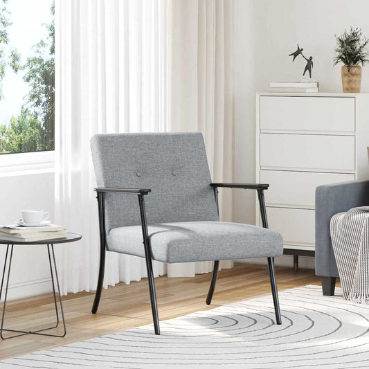 vidaXL Πολυθρόνα Ανοιχτό γκρι 59 x 75 x 78 εκ ύφασμα