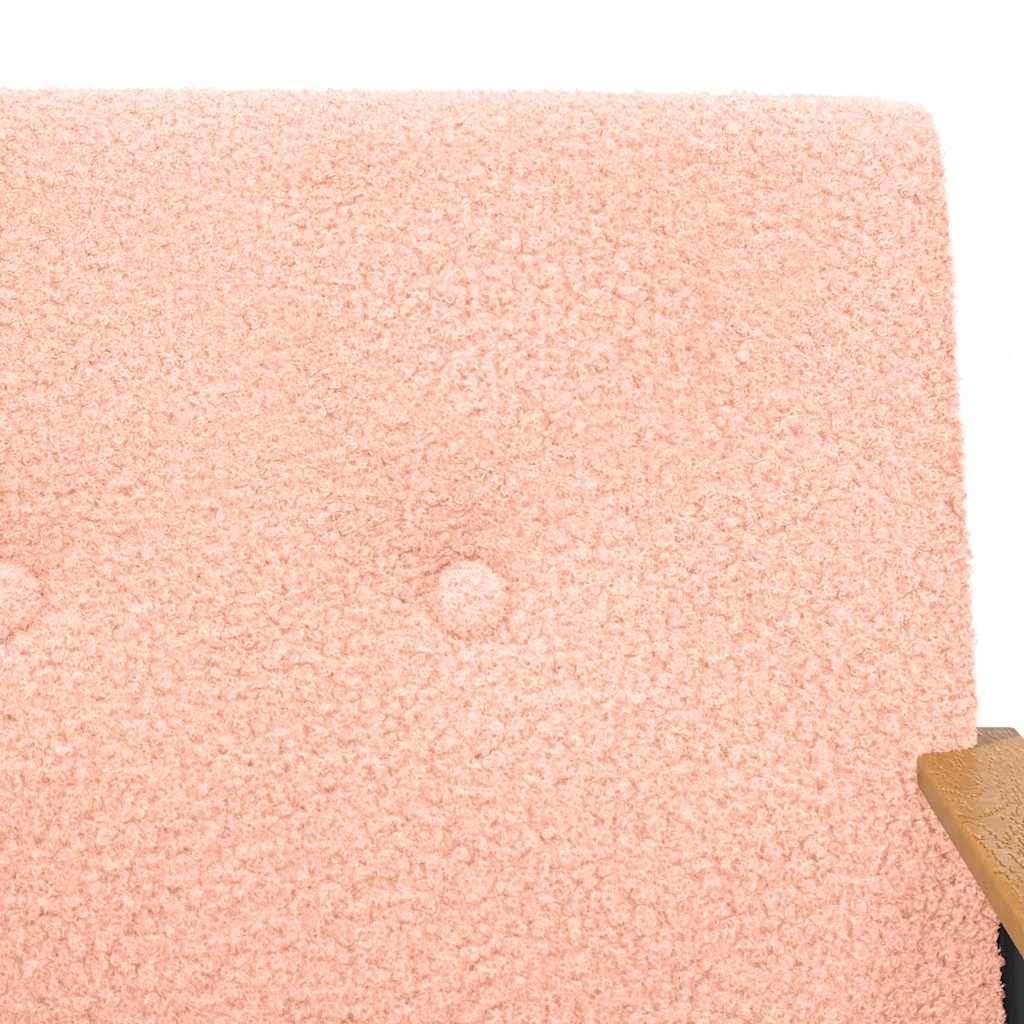 vidaXL Πολυθρόνα Ροζ 59 x 75 x 78 εκ Κάλαθος ύφασμα με σγουρή υφή