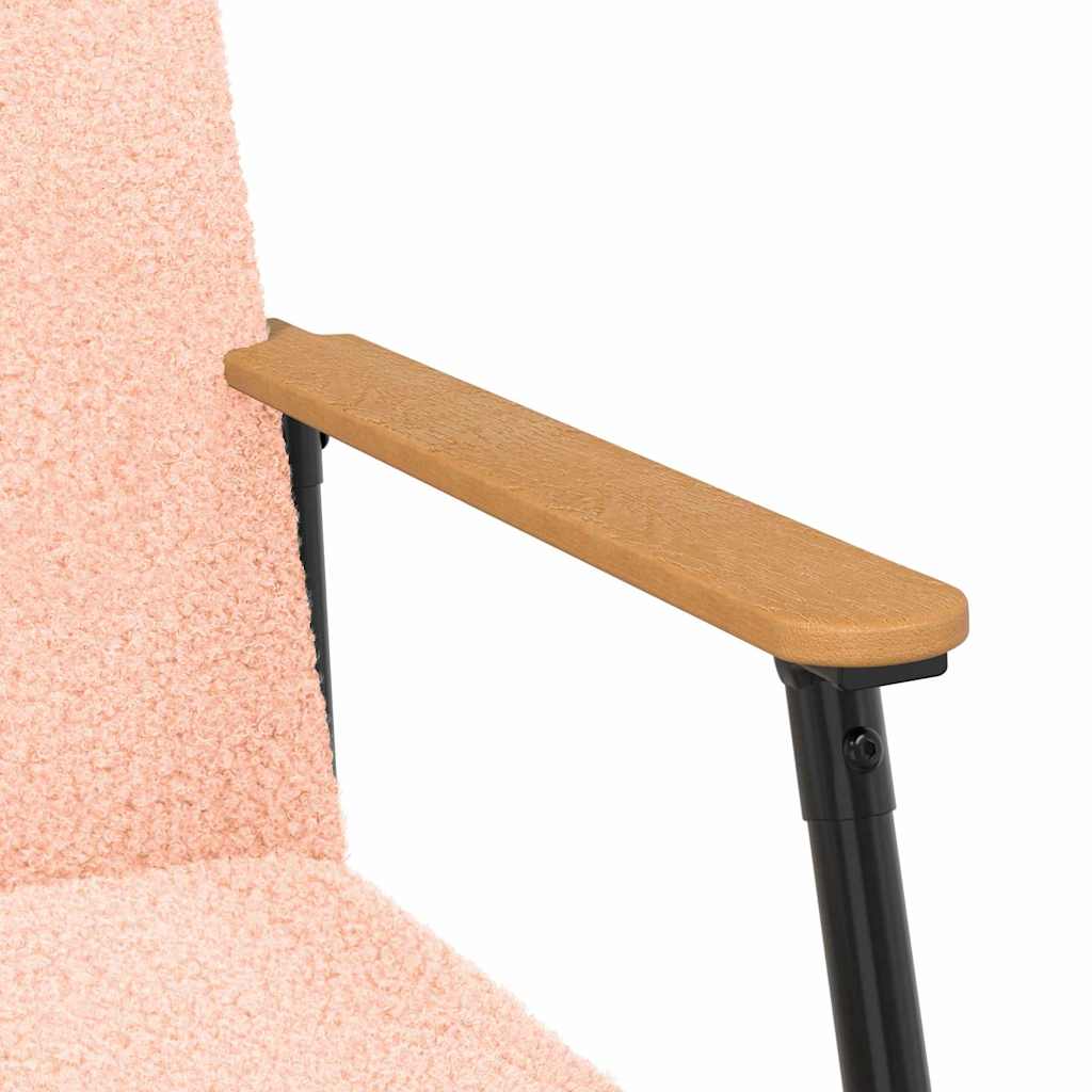 vidaXL Πολυθρόνα Ροζ 59 x 75 x 78 εκ Κάλαθος ύφασμα με σγουρή υφή