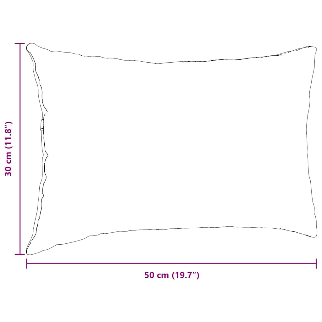 vidaXL Μαξιλάρι Καναπέ 2 pcs Μπορντό 50 x 30 cm Υφασμάτινο Κορντουρά