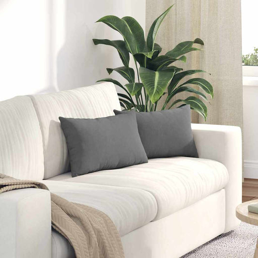 vidaXL Μαξιλάρι Καναπέ 2 pcs Σκούρο Γκρι 50 x 30 cm ύφασμα