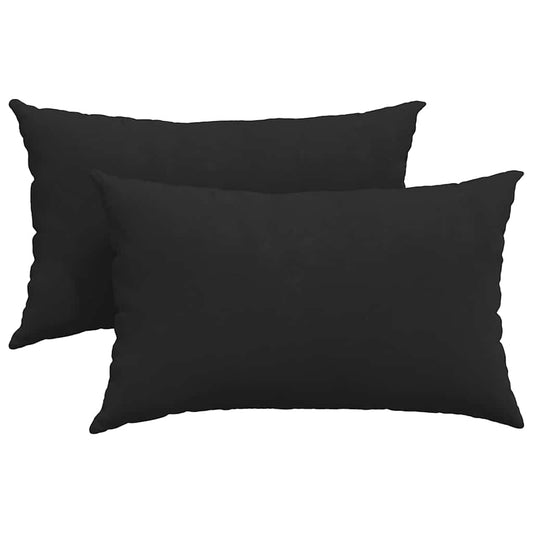 vidaXL Μαξιλάρι Καναπέ 2 pcs Μαύρο 50 x 30 cm ύφασμα
