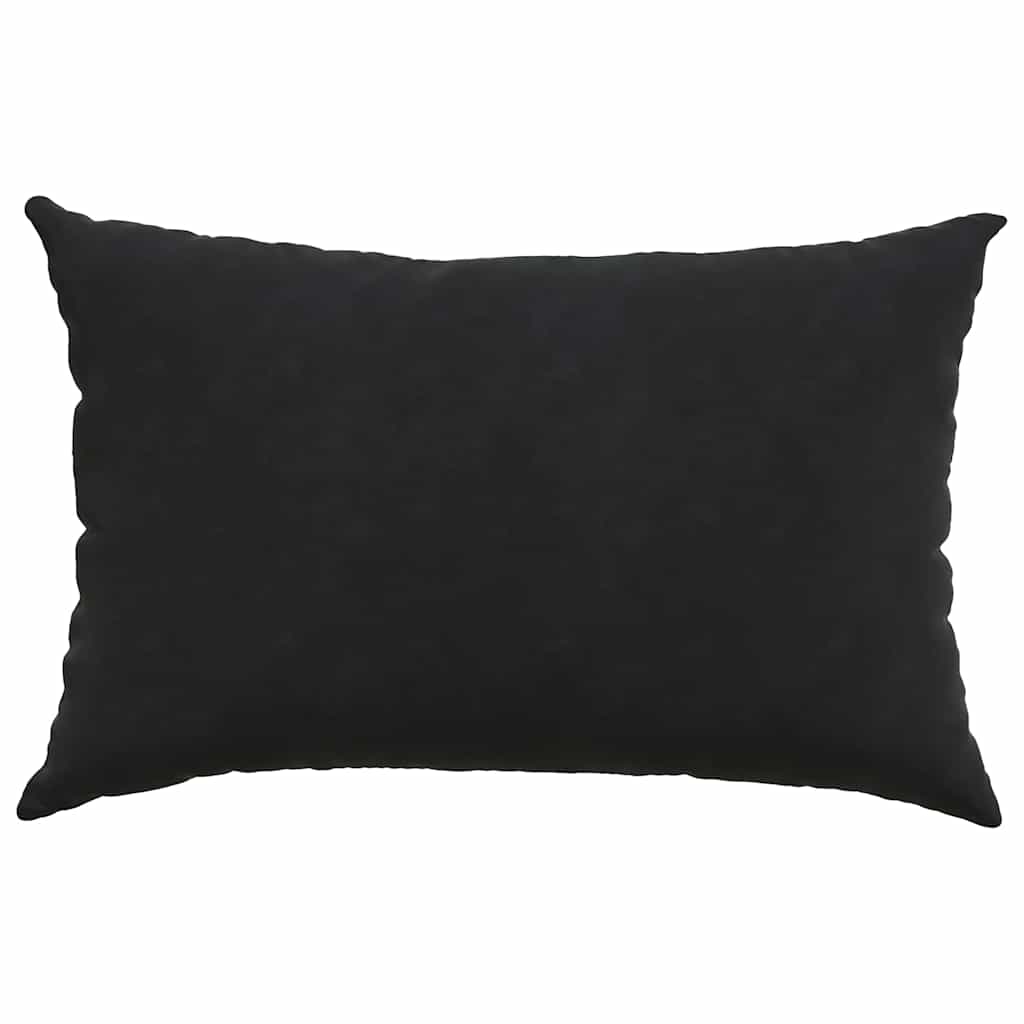 vidaXL Μαξιλάρι Καναπέ 2 pcs Μαύρο 60 x 40 cm Υφασμάτινο Κορντουρά