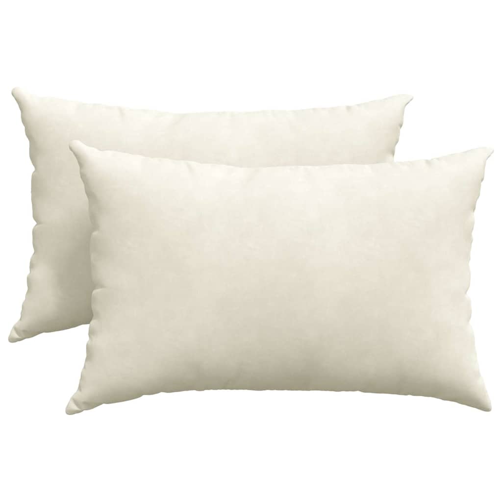 vidaXL Μαξιλάρι Καναπέ 2 pcs Κρεμ 60 x 40 cm Υφασμάτινο Κορντουρά