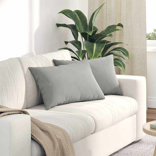 vidaXL Μαξιλάρι Καναπέ 2 pcs Ανοιχτό γκρι 60 x 40 cm ύφασμα