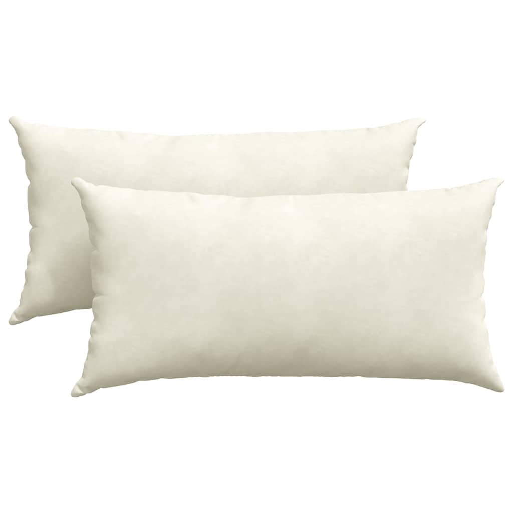 vidaXL Μαξιλάρι Καναπέ 2 pcs Κρεμ 80 x 40 cm Υφασμάτινο Κορντουρά