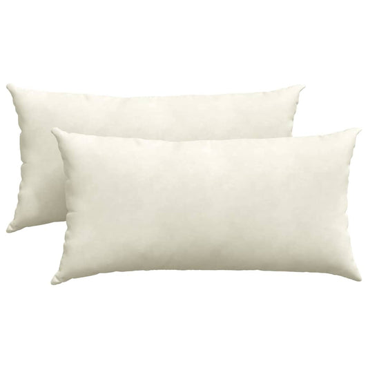 vidaXL Μαξιλάρι Καναπέ 2 pcs Κρεμ 80 x 40 cm Υφασμάτινο Κορντουρά