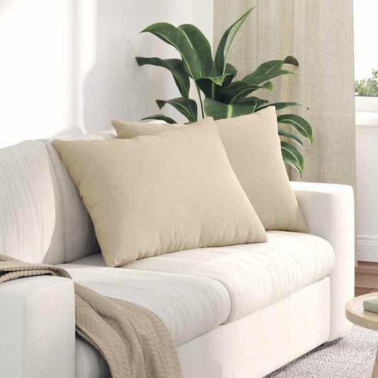 vidaXL Μαξιλάρι Καναπέ 2 pcs Κρεμ 70 x 50 cm ύφασμα