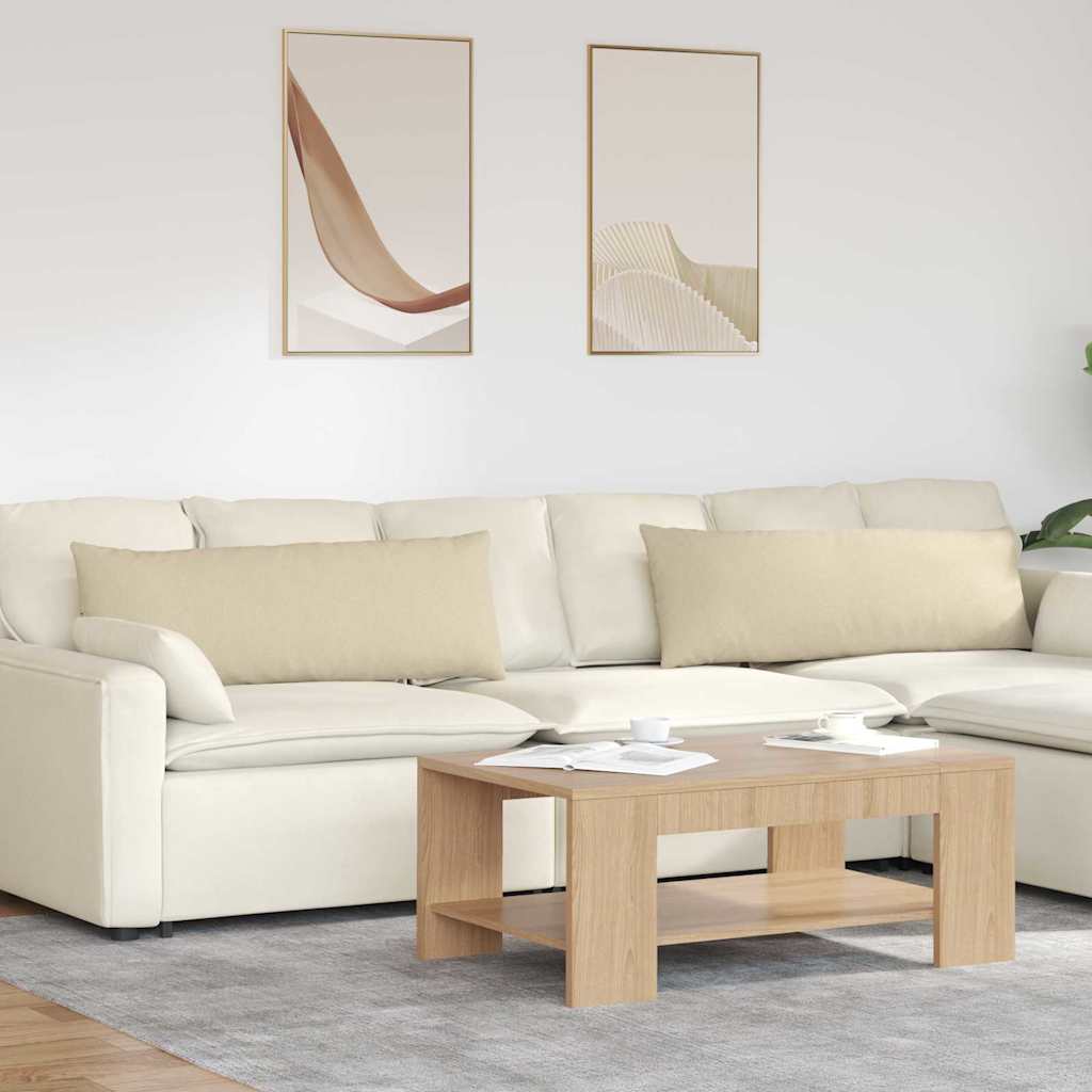 vidaXL Μαξιλάρι Καναπέ 2 pcs Κρεμ 120 x 40 cm ύφασμα