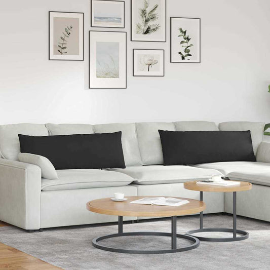 vidaXL Μαξιλάρι Καναπέ 2 pcs Μαύρο 120 x 40 cm ύφασμα