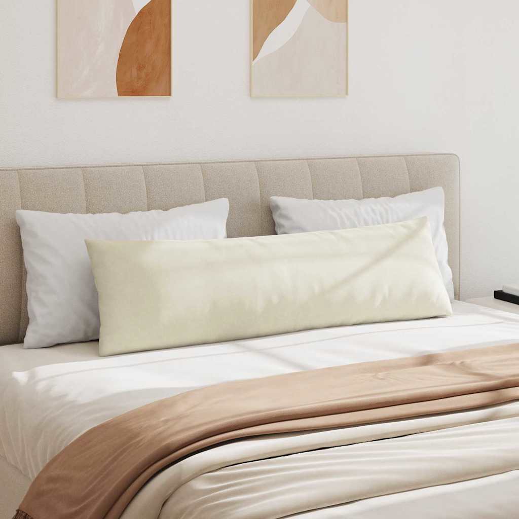 vidaXL Μαξιλάρι Καναπέ 2 pcs Κρεμ 145 x 40 εκ. Υφασμάτινο Κορντουρά
