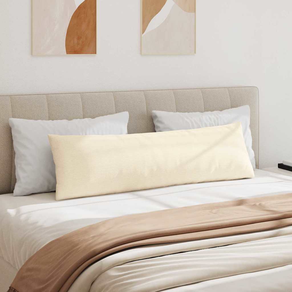 vidaXL Μαξιλάρι Καναπέ 2 pcs Κρεμ 145 x 40 εκ. Υφασμάτινο Κορντουρά