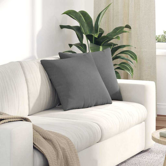 vidaXL Μαξιλάρι Καναπέ 2 pcs Σκούρο Γκρι 45 x 45 cm ύφασμα